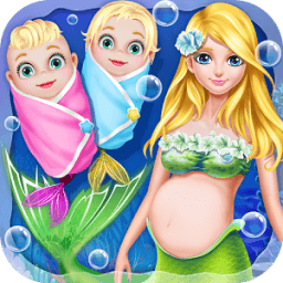 Mermaid Newborn Twins Baby icon