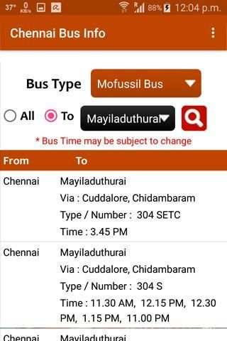 Chennai Bus Info screenshot 1