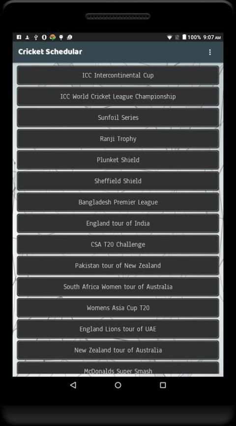Live cricket schedule 2017 screenshot 1