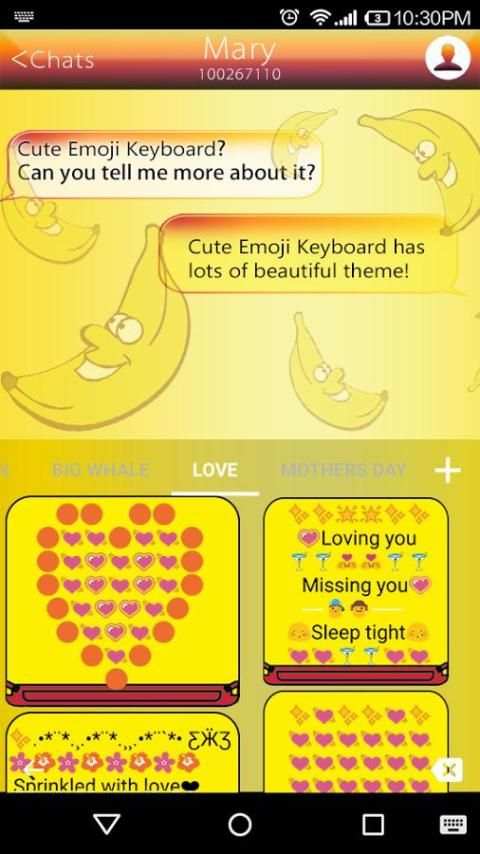Banana Emoji Keyboard Theme Wallpaper screenshot 7