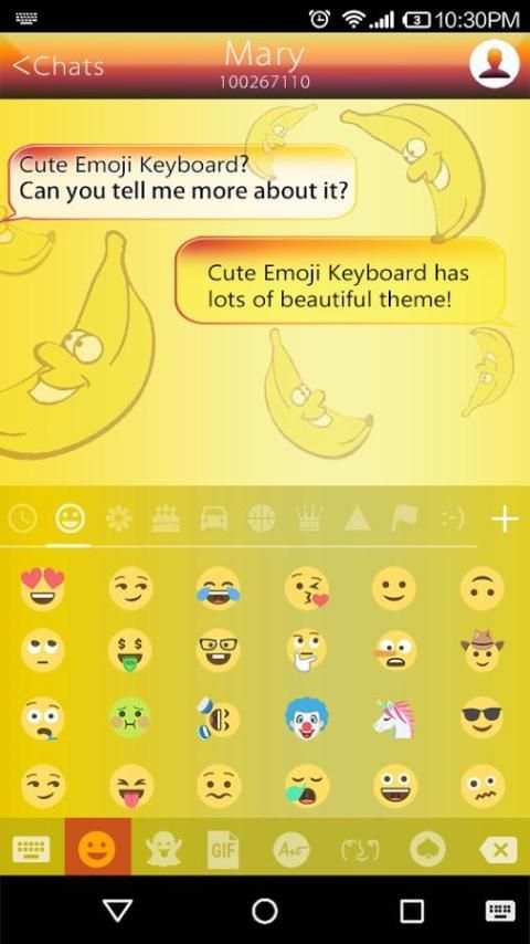 Banana Emoji Keyboard Theme Wallpaper screenshot 2