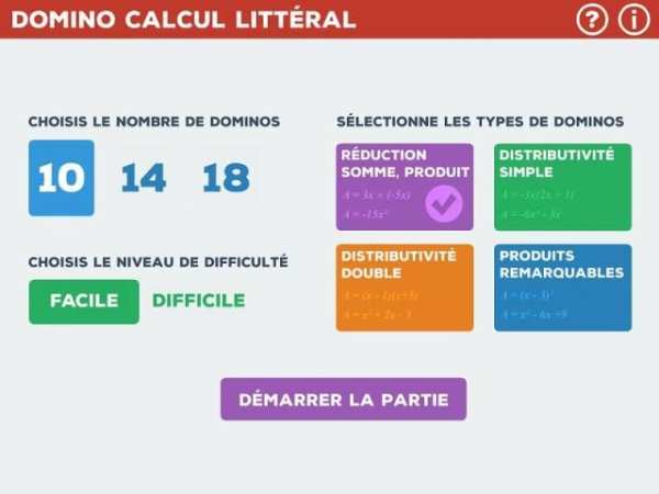 Domino Calcul Littéral screenshot 4