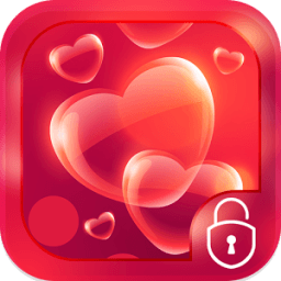 ikon Red hearts Bubble Locker Theme