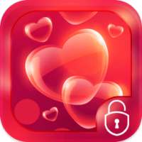 Red hearts Bubble Locker Theme