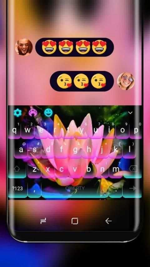Noen Night Lotus Keyboard Pink Waterlily screenshot 3
