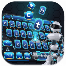 इंटेलिजेंट टेक रोबोट कीबोर्ड आइकन