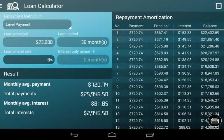 Loan Calculator screenshot 1