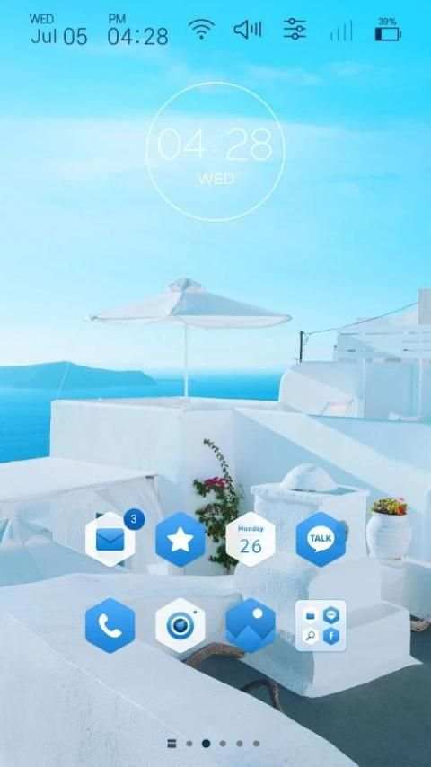 Travel to santorini Launcher theme screenshot 2