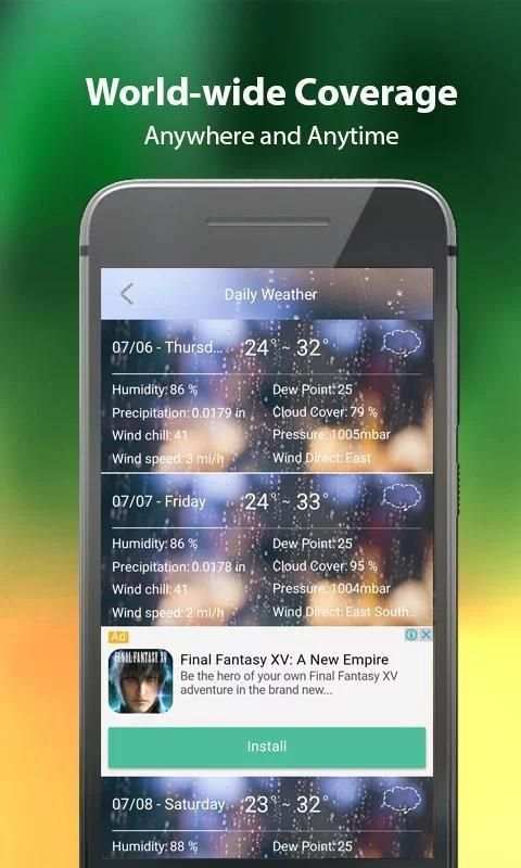 Daily Weather Forecast - Clock and Weather Widget скриншот 3