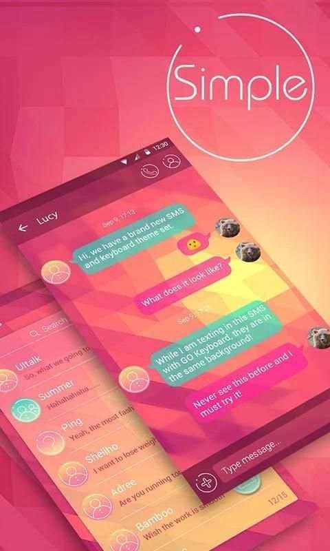 (FREE) GO SMS SIMPLE THEME 5 تصوير الشاشة