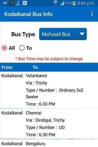 Kodaikanal Bus Info screenshot 4