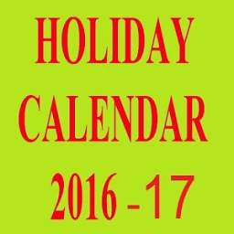 Holidays Calendar 2016-17