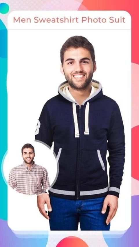 Men Sweatshirt Photo Suit - Photo Montage screenshot 4