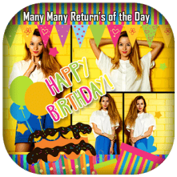 Happy Birthday Photo Collage Maker आइकन