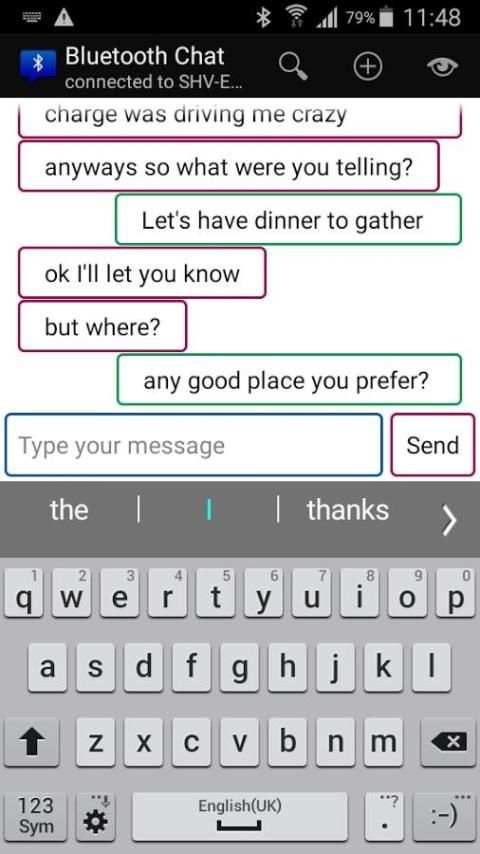 FreeBluetoothChat screenshot 3