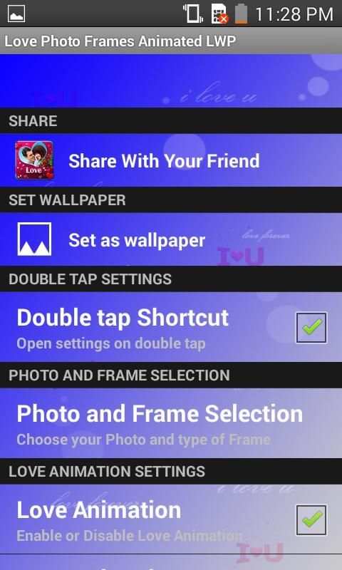 Love Photo Frames Animated LWP 6 تصوير الشاشة