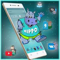 Cute Cartoon Hippo Mobile Theme