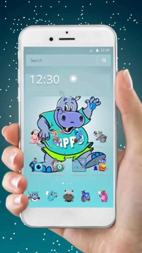 Cute Cartoon Hippo Mobile Theme screenshot 3