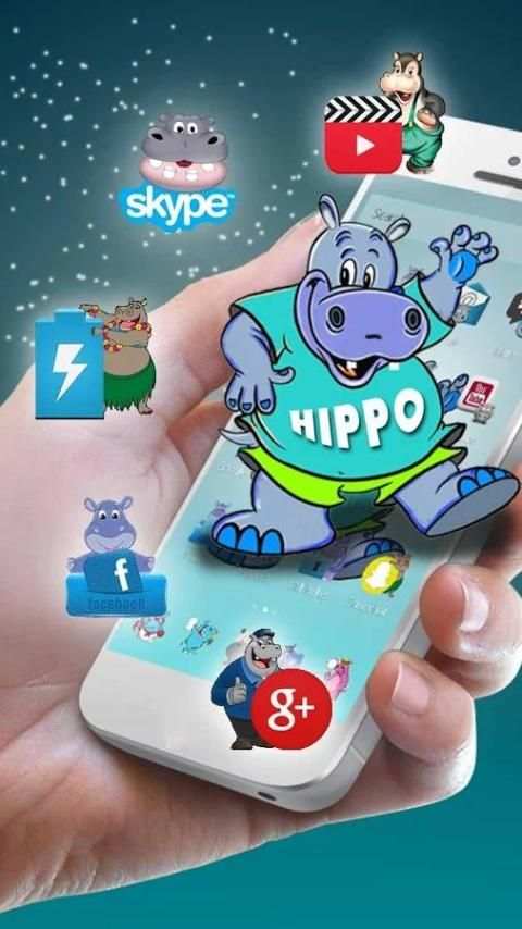 Cute Cartoon Hippo Mobile Theme screenshot 2