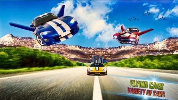 Flying Car Driving Stunt and Shooting Simulator screenshot 2