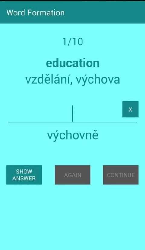 FCE word formation screenshot 6
