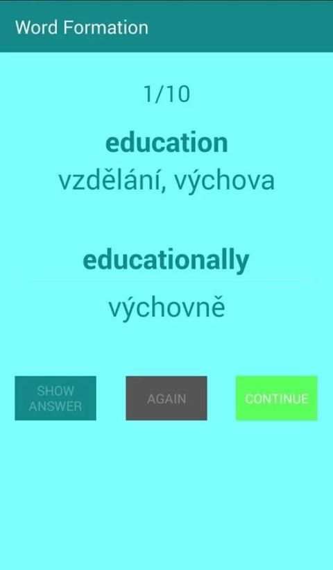 FCE word formation screenshot 4