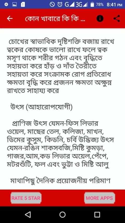 কোন খাবারে কি কি ভিটামিন | Vitamin On Food screenshot 1