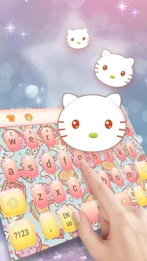 Cute Pink kitty keyboard screenshot 1