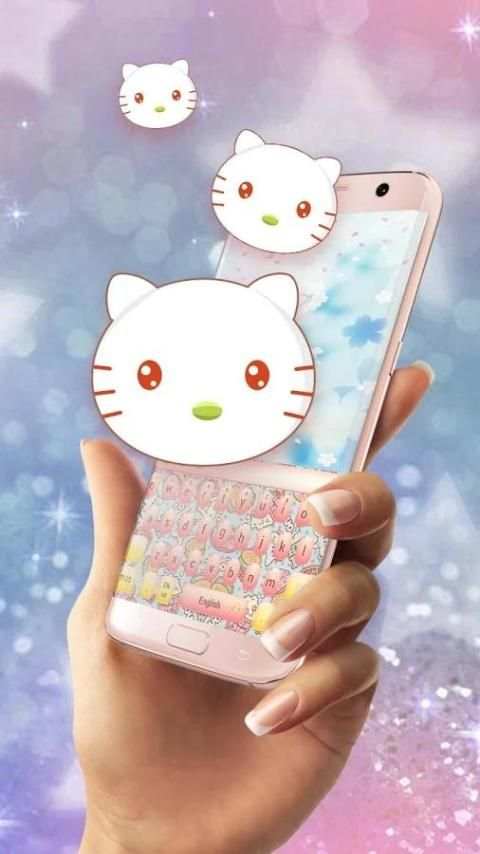 Cute Pink kitty keyboard screenshot 2