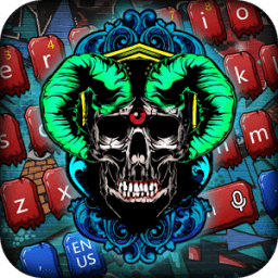 Street graffiti rock skeleton art theme keyboard icon