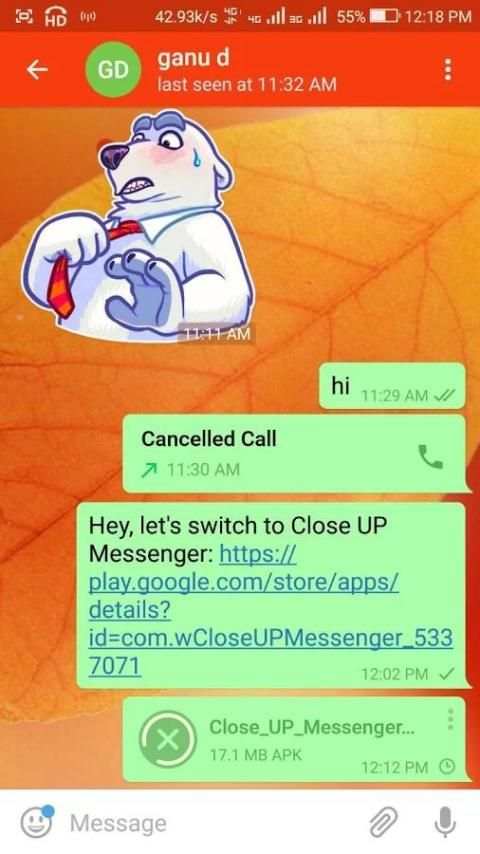 Closeup messenger screenshot 2