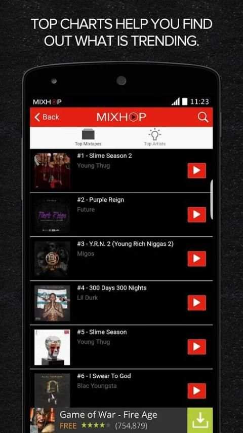MIXHOP Mixtapes & Music स्क्रीनशॉट 1