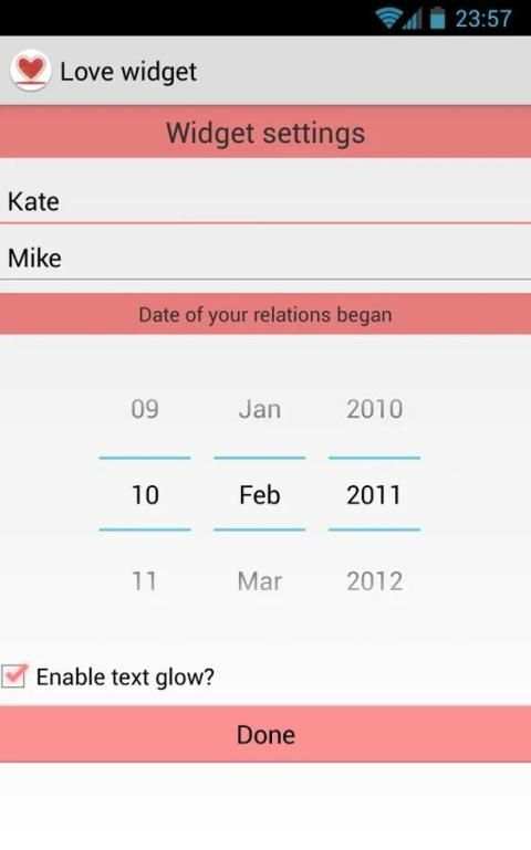 Love widget screenshot 1