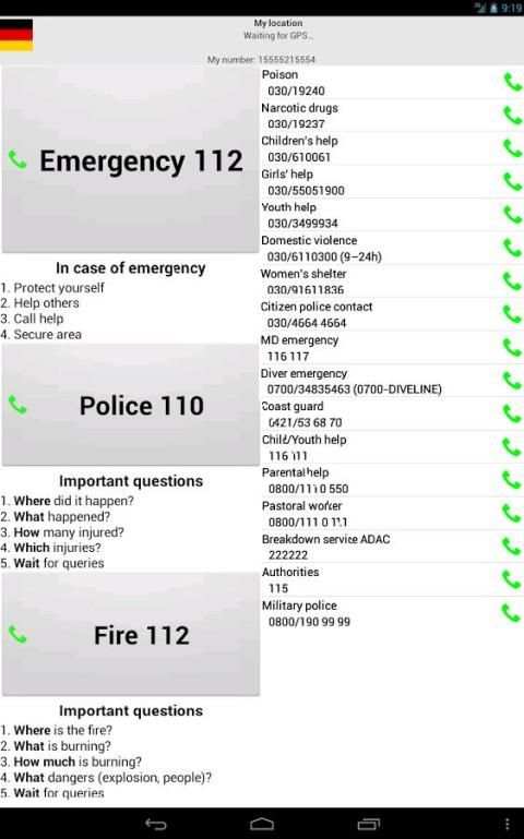 Mobile emergency call screenshot 3