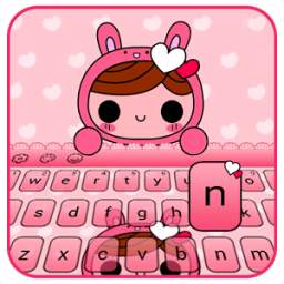 Pink Doll Keyboard Theme 10001002