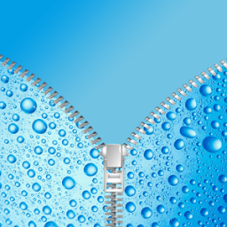 Blue RainDrops Zip Lock Screen Ziplock theme free أيقونة