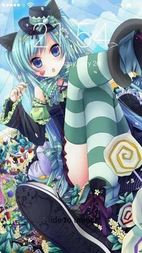 Miku Anime Vocal Lock Screen скриншот 5