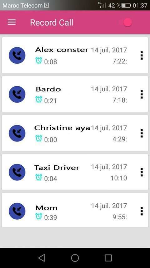 Auto Call Recording 2017 2 تصوير الشاشة