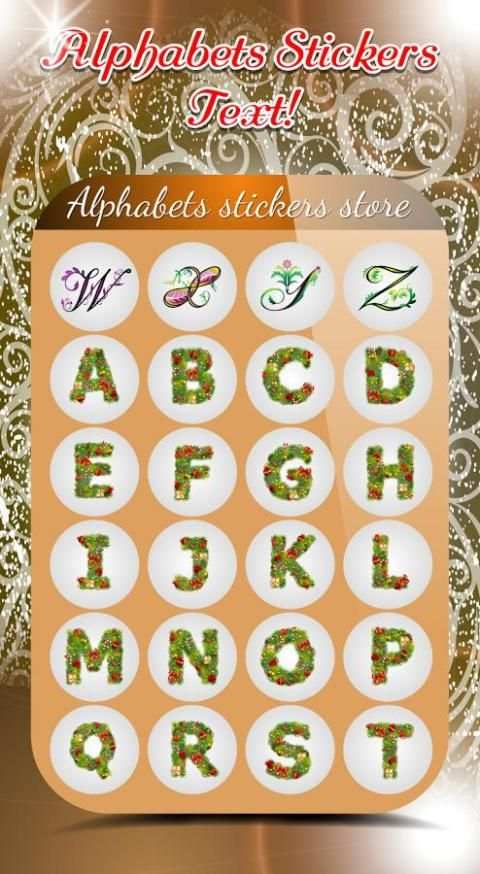 Alphabets Stickers Text! स्क्रीनशॉट 11