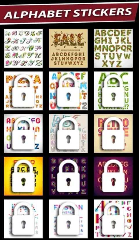 Alphabets Stickers Text! स्क्रीनशॉट 2