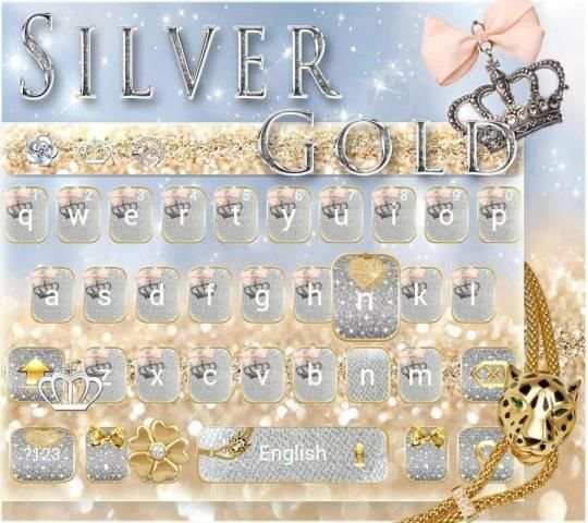 Silver gold Keyboard theme screenshot 1