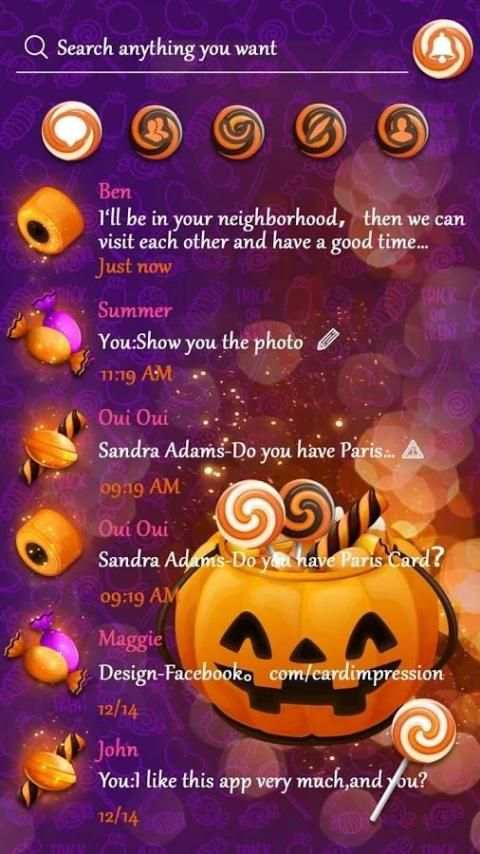 (FREE) GO SMS HALLOWEEN CANDY THEME screenshot 2