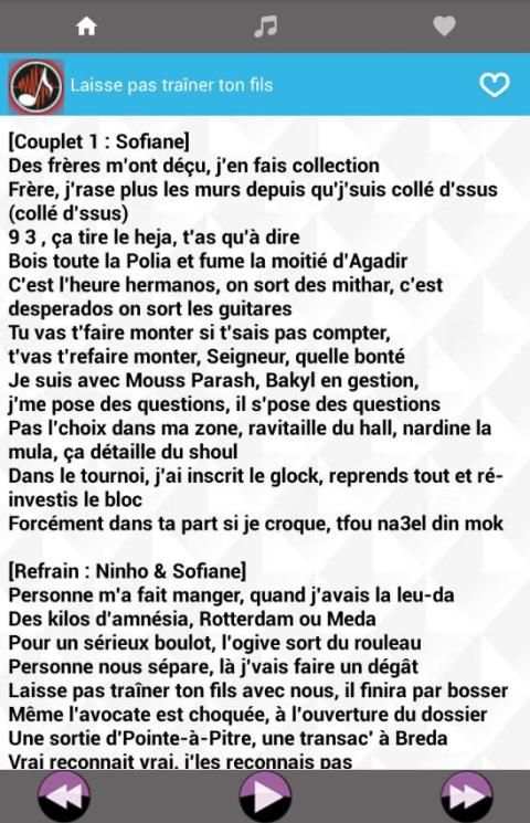 Musique Ninho Album Nouveau Paroles screenshot 2
