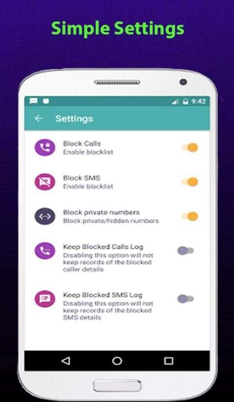 Unwanted Calls and SMS blocker 1 تصوير الشاشة