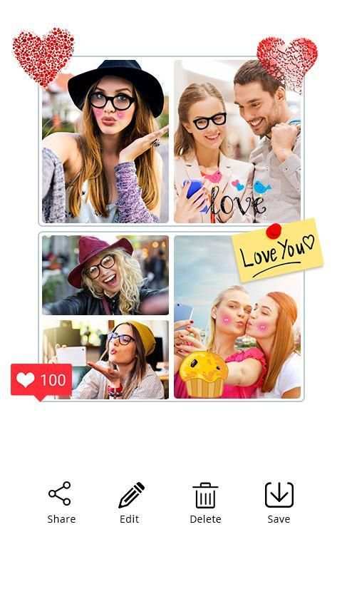 Sweet selfie camera collage screenshot 2