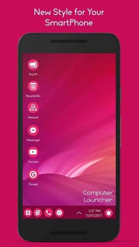 Pink Theme For Computer Launcher screenshot 1