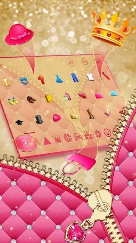Salmon Pinky Zipper Keyboard Theme скриншот 1