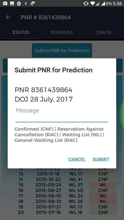 PNR Status & Running Status स्क्रीनशॉट 5