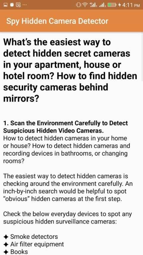 Spy and Hidden Camera Detector screenshot 1