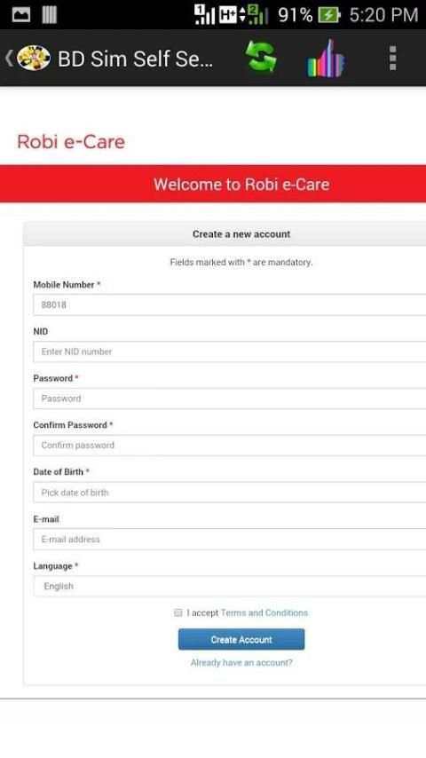 BD Sim Self Services screenshot 3